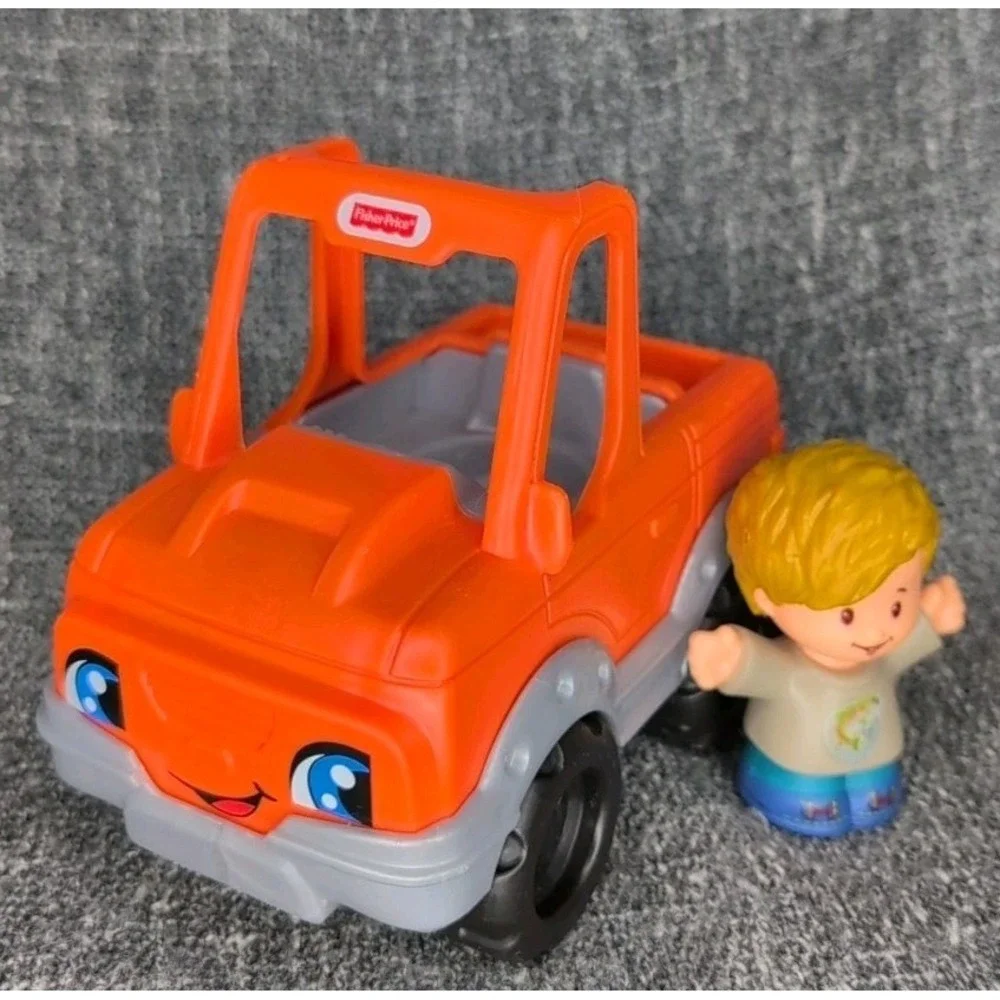 FisherPrice Little People Orange Pickup Truck w Boy Figure Toy Lot